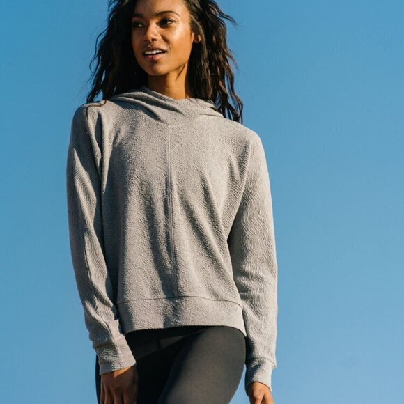 ZYIA | Active Gray Hoodie Texture Sweatshirt | Sz. XS - Picture 1 of 7